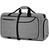 NEWHEY Bolsa de Viaje 100L Plegable Ligera Bolsa Deporte Hombre Impermeable Bolsa Fin de Semana con Compartimento Zapatos para Mujeres (gris-100L)
