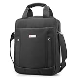 SPAHER Bolsos de Mano para Hombre Bolsa de Mensajero Maleta Bolsa de Hombro IPAD Bolso de Nylon Impermeable Bolso Crossbody Messenger Bag para el Uso Diario Viaje Trabajo Escuela Negro-L
