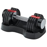 Jolitac Mancuerna ajustable, función de ajuste rápido de 5 a 25 libras con esfera de peso, mancuernas de fitness para todo el cuerpo, entrenamiento en casa y gimnasio