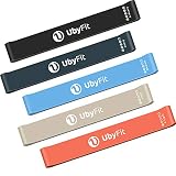 UbyFit Bandas Elásticas (Set de 5) Extrarresistentes Cintas Elásticas Fitness y Musculación de Látex Natural para Ejercicio, Crossfit, Yoga, Pilates, Entrenamiento, Rehabilitación, Gimnasia