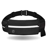 TAGVO Running Cintura Pack, con elástico de la Correa Apto para Todas Las Mujeres Hombres Sudor Prueba, Deporte cinturón con Reflectante Parche para Llevar Las Llaves, Tarjetas, dni, Pasaporte