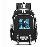 Mochila para portátil Mochila para Estudiantes Mochila Escolar de Stranger Things Mochila de Viaje con Puerto de Carga USB