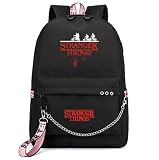 2021 Mochila Stranger Things, Mochila multifunción de Lona de Viaje con Carga USB para Estudiantes para Adolescentes, niños, niñas, Mochila Escolar