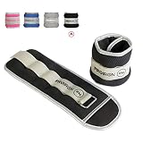 PROIRON Lastres Tobillos Pesas para Piernas Tobilleras 2kg×2 （Negro）con Peso con Diseño Reflectante y Correa Ajustable Pesas Tobillos Pesas para Tobillos