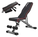 Gymount Banco de Musculacion Plegable Banco Ajustable Banco Pesas Ejercicios Regulable de 7 Niveles, Para Entrenamiento de Cuerpo Completo, Banco inclinable/declive Multiusos, Banco de Pesas （Negro）