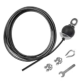 LFJ Cable de Acero para Fitness, Cuerda Gimnasio Alambre Resistente Poleas para Cables Máquina Accesorios Gym en Casa Equipo de Levantamiento de Pesas (3m Ajustable)
