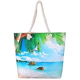 Bolsas de Playa Grandes, Bolsa Playa Reutilizable, Bolsa de Playa Grande con Cremallera, Moda Bolsas de Playa, Duradera Bolso Playa Mujer, para la Playa, Natacición, Picnic, Vacaciones Familiares