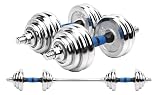 NIMO Mancuernas Ajustables Conjunto con Pesas Barra y Discos, convertidor Haltera para Culturismo,Ejercicios de Gimnasio Doméstico,con Banco de Pesas.etc (25KG)