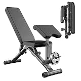 Banco De Pesas Profesional Banco De Ejercicios Musculacion con Estructura De Tubo De Acero Pesado, Carga Máxima De 350Kg, para Entrenamiento De Fuerza
