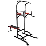 TNTY Power Tower con Tabla Larga, Barra de Dominadas Multifuncional de Torre de Músculos, Entrenador de Músculos Abdominales, Espalda y Tríceps, Dominadas, Estabilidad-Gimnasio familiar