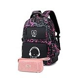 Asge Mochila Escolar para niñas Adolescentes jóvenes Mochila para el Colegio Mochila Reflectante para el Exterior Camping Mochila Grande Resistente al Agua Mochila para el Hombro