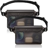 Syncwire Bolsa Impermeable IP68 [2 Unidades] Bolsa Estanca Riñonera Impermeable con Correa de Cintura Ajustable, Funda Impermeable para Playa, Natación, Windsurf, Kayak, Pesca, Senderismo etc.