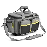 Magreel Bolsa de Aparejos de Pesca, Material de Poliéster Resistente al Agua Bolsa con Correa de Hombro Acolchada y Base Antideslizante Adecuado para Caja de Aparejos