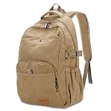 Bioasis Mochila de 40L, Unisex Vintage Mochila para Portátil Mochila Vintage Mochila de Lona Retro Mochila para Hombre Deportes al Aire Libre, Caqui