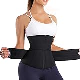 Bingrong Fajas Reductoras Mujer para Gimnasio Cinturón de Neopreno para Sudar Faja Lumbar Waist Trainer Deporte Fitness Cintura Entrenador de Sudoración (Negro, XXX-Large)