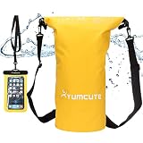 yumcute Bolsa Estanca Impermeable 20L,Set de Mochila Estanca con Funda de Móvil y Bolsa de Cintura,Pesca/Kayak de Playa/Rafting/natación/Snowboard
