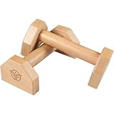Eric Flag Paralelas Calistenia Madera Baja para Fitness, Gimnasio, Entrenamiento de calle, Parallettes Calistenia de Marca Francesa,Mini barras Hechos a mano en Madera de Haya, Estabilidad y Calidad