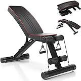 YOLEO Banco de Pesas Ajustable - Bancos de Pesas utilitarios para Entrenamiento de Cuerpo Completo, Plegable Banco de declive Inclinado Prensa para Gimnasio en casa (Negro)