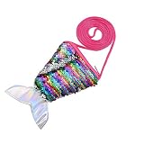 TENDYCOCO Mermaid Tail Sequins Coin Purse Crossbody Bolsas Sling Money Cambio Titular de la Tarjeta Monedero Bolsa Bolsa Regalos para Mujeres