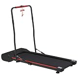 HOMCOM Cinta de Correr Plegable Eléctrica con Mando a Distancia Velocidad 1-6 km/h con Pantalla LED y 2 Ruedas Máx. 90kg para Andar Caminar 133x61x103 cm Negro y Rojo