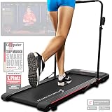 Sportstech DFT100 Cinta de Correr para Casa - Marca Alemana - Barra de Agarre Plegable Debajo del Escritorio Máquina de Correr 8 km/h, Altavoz Bluetooth Integrado + Mando a Distancia y Portabotellas