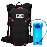 Hwjianfeng Mochila de hidratación de 15L, vejiga de agua sin BPA de 2L, mochila de ciclismo Mochila de montar Mochila de bicicleta Transpirable Ligero para viajar Montañismo,rojo