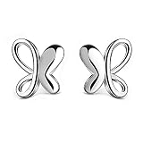Pendientes de mujer aretes de mariposa de plata 925 pendientes hipoalergenicos niña lindos y delicados Regalo de San Valentín