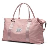 Bolsa de viaje de viaje,Bolsa de gimnasio deportiva,Bolsa de hombro Weekender para mujer, A-pink1-large, L,