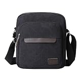 Eshow Bolsos Bandolera a Hombro Tela de Lona para Hombres Viaje Casual Oficina Uso Diario