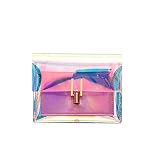 TENDYCOCO Bolso de mano transparente Bolsos coloridos de cadena Bolsos de arco iris Láser claro Bolsa de gelatina (láser)