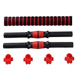 Jcevium Juego de pesas ajustable para levantamiento de pesas – 2 barras de 40 cm y 1 x 40 cm bielas para gimnasio y hogar