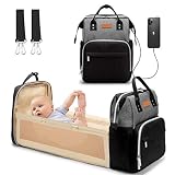 Yoofoss Mochila Pañales para bebes Mochila Cuna Portátil Bolsos cambiadores Gran Capacidad Mochila Bebe Pañales con un Puerto de Carga USB