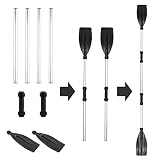 Your's Bath Juego de 2 remos para kayak, de aluminio, desmontables, longitud aprox. 203 cm, desmontables en tamaño compacto de 33 cm, doble remo, para canoas, botes hinchables, colchones de goma