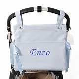 Bolso Talega Polipiel Personalizado Carrito Bebe -Danielstore. Nombre bebe bordado