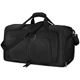 NEWHEY Bolsa de Viaje Plegable 40L 65L 80L Grande Bolsa de Deporte Impermeable Ligera Bolsa de Fin de Semana con Compartimento Zapatos para Hombre