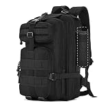 Zology Mochila Táctica Militar Multifuncional de Gran Capacidad, Bolsa de Senderismo para Camping al aire libre, Mochilas para Hombres y Mujeres, con Bolsa de Taza (Negro, 40L)