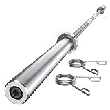 Dripex Barra de Pesas, Barra Olímpica 50mm Largo 220cm, 16,5kg, Levantamiento de Pesas para Hombres, hasta 400 kg, con 2 Cierres de Muelles