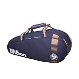 Wilson Bolsa para raquetas de tenis, Roland Garros Team 3, Hasta 3 raquetas, Azul marino/marrón, WR8006801001