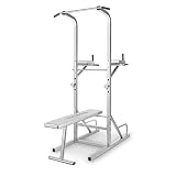 CAPITAL SPORTS Spiris Torre ejercicios multifunción (Press de banca, levantamiento piernas, flexiones, fondos, sentadillas, entrenamiento gimnasio en casa, estable construcción acero, reducidas dimen