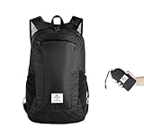 Naturehike Ultraligera Mochila Plegable 18L Pequeña Mochila de Senderismo para Mujeres Hombres Impermeable Mochila para Escalar Camping Ciclismo Bicicleta de Viaje de Negocios (Negro)