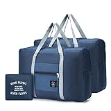 KSIBNW 2PC Plegable Bolsa de Viaje Grande, Bolsa Maternidad Bolsa de Equipaje Ultraligera con Maleta Fija,Bolso de Mano, Organizador de Hombro, Bolsa de Fin de Semana para Equipaje, Bolsa Hospital