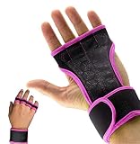 Vintree Guantes de Crossfit para Gimnasio Guantes de Entrenamiento para Hombre y Mujer Guantes de Entrenamiento Abiertos Crossfit Culturismo calistenia Levantamiento de Potencia (Rosa,S)