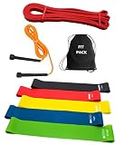Set de Entrenamiento (8 EN 1) Banda de Resistencia + Gomas elásticas Fitness + Comba + Mochila. Gym en Casa (Entrenamiento de glúteos, Piernas, Brazos Espalda, Quema Grasa)