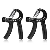 Ruesious Fortalecedor de Agarre de Mano, 2 Pcs Ejercitador de Mano Dedos de Entrenamiento Pesas Mano Muscular Ejercitador Entrenamiento de los Ajustable Mano Agarre Mano Mango de Amplificador 5-60 kg