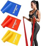 Haquno Bandas Elasticas Fitness, 1.5M Cintas Elasticas con 3 Niveles de Resistencia, Pilates, Crossfit, Estiramientos, Musculacion, Piernas, Brazos, Fuerza