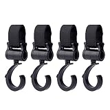 Ganchos Carrito Bebé Universal Gancho para Silla de Paseo Multiusos Gancho Para Colgar Cochecito tus Bolsas de la Compra en el Cochecito o Silla de Ruedas 4 Piezas