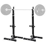 Yaheetech Soporte para Pesas Sentadillas Ajustable Soporte Pesas y Mancuernas Estante Barra Levantamiento Pesas Gimnasio MAX 200 KG