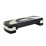 HOMCOM Step de Aeróbic para Fitness Stepper Tabla Plataforma Deporte Gimnasia Altura Regulable 3 Niveles Carga 150kg