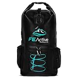 FE Active Mochila Impermeable Dry Bag - Mochila de Senderismo Eco 20L Bolsa Estanca para Acampar y Equipo de Pesca. Bolsa de Viaje, Bolsa de Playa, Pesca, Kayak y Navegación | Diseñada en California