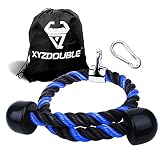 XYZDOUBLE Cuerda Tríceps Accesorio para Cable de TraccióN hacia Abajo con Tríceps y BíCeps Multi Gym Nylon Manijas Antideslizantes - Dorsal, Biceps, Triceps, Gimnasio o Hogar-Rojo 70cm